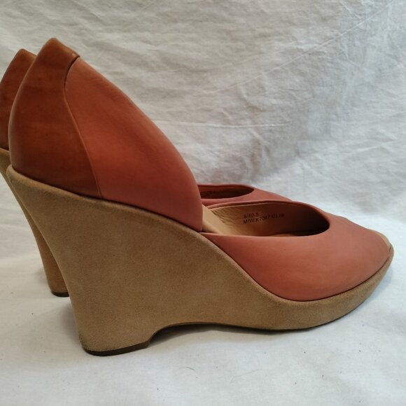 Kork Ease Liliana Aranchio Leather Wedge Peep-Toe Heels - Picture 7 of 12